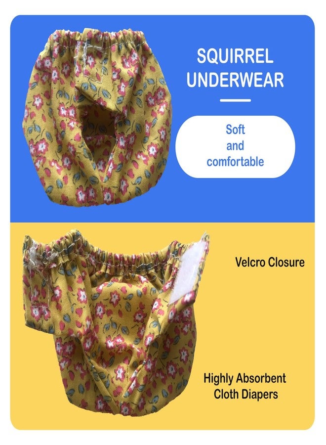 hokable 2PCS Small Pet Diapers,Adjustable Sugar Glider Diapers Climbing Diapers,Washable,Specially Designed for Use on Pet Squirrels Small Medium Guinea Pig. (Floral, M) - Image 3